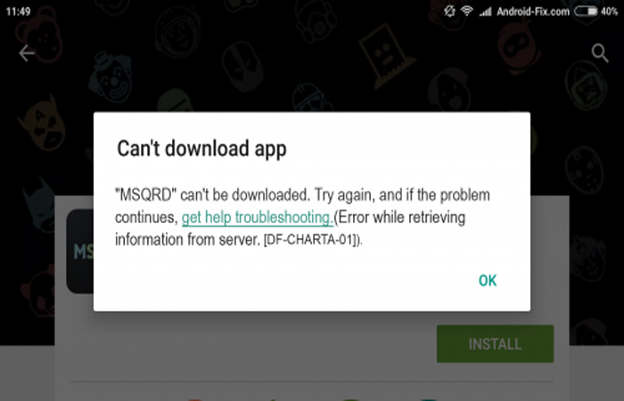 How To Fix “Error Retrieving Information From Server: [DF-CHARTA-01]” In Google Play?