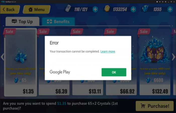 “Your Transaction Cannot Be Completed” Error In Google Play Store