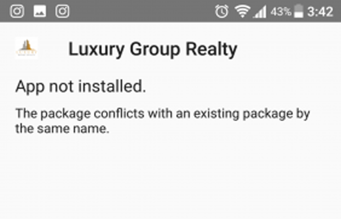 “App Not Installed” Error: An Existing Package By The Same Name With A Conflicting Signature Is Already Installed