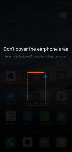 Don't cover the earphone area